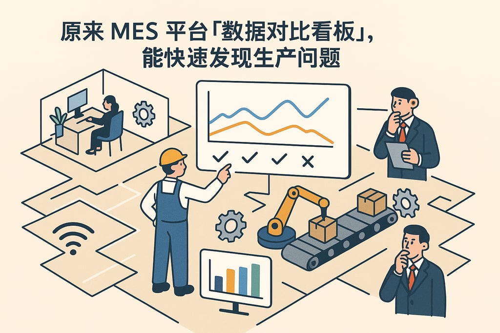 原来 MES 平台「数据对比看板」，能快速发现生产问题